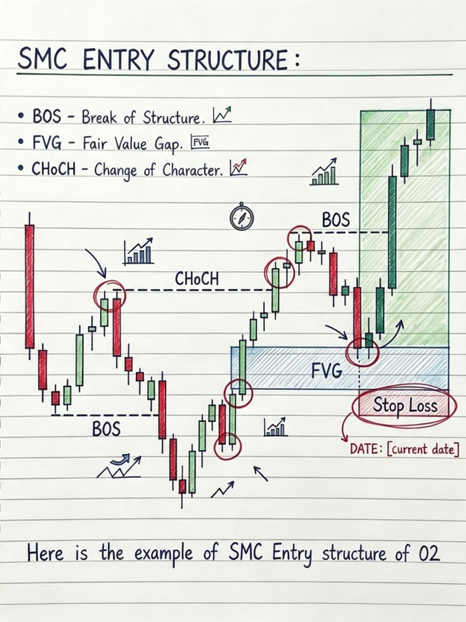 SMC Entry Structure — BOS, FVG, CHoCH