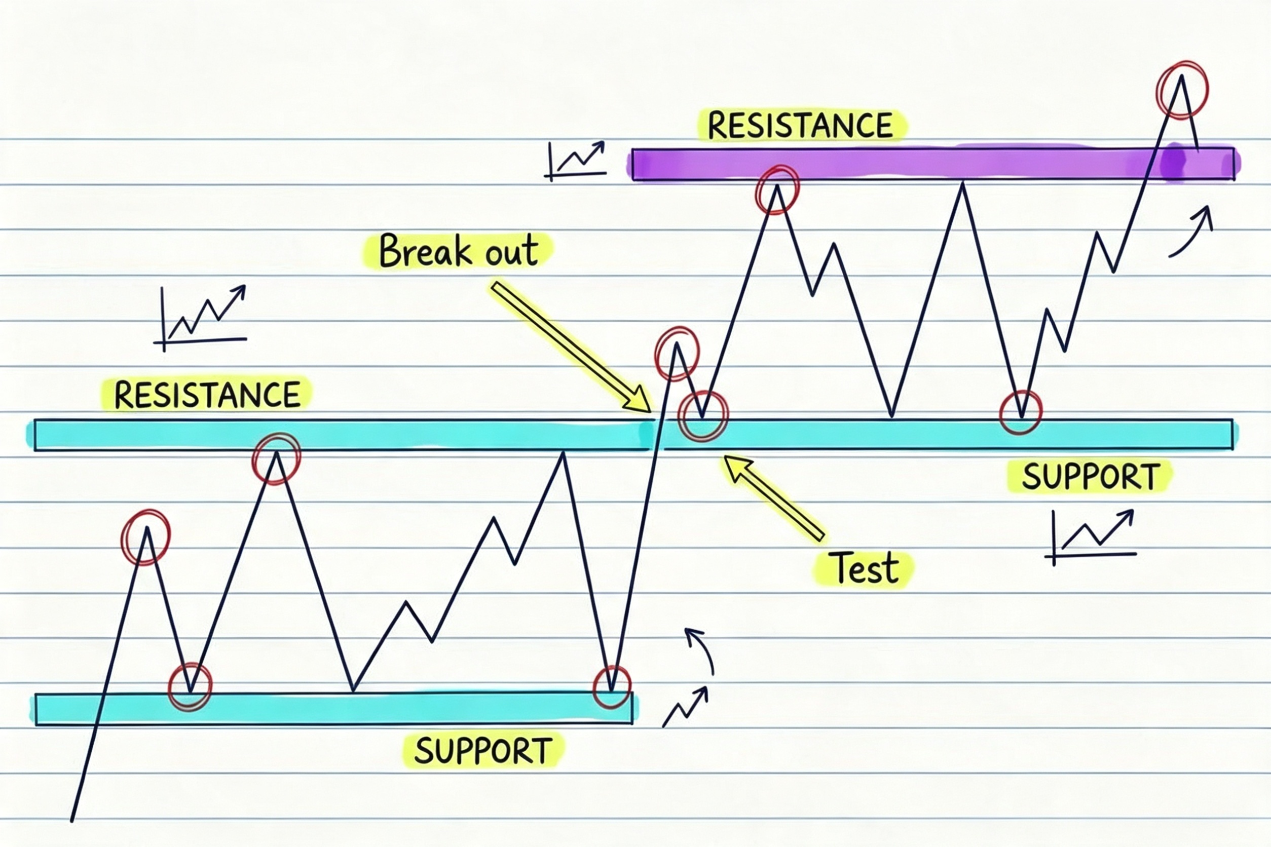 Suport și Rezistență — break out și test